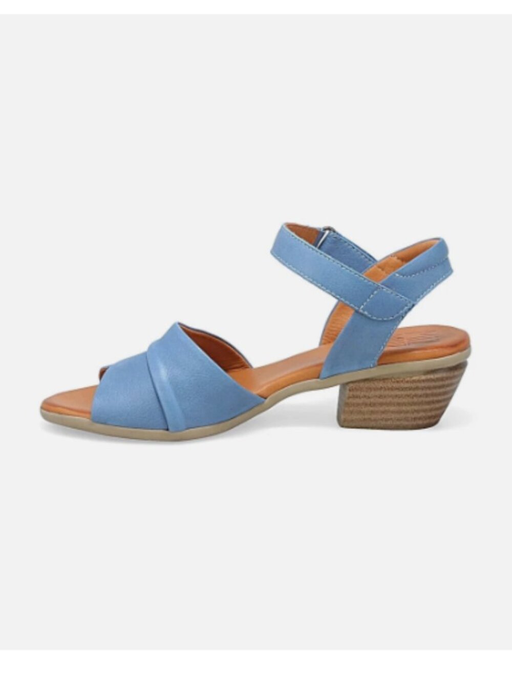 Miz Mooz Leather Adjustable Heeled Sandals-Kacie-Jeans-EU 38 (US 7.5-8)-A687184